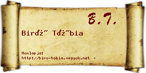 Biró Tóbia névjegykártya